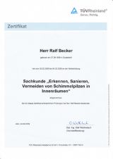 Zertifikat Schimmelsanierung